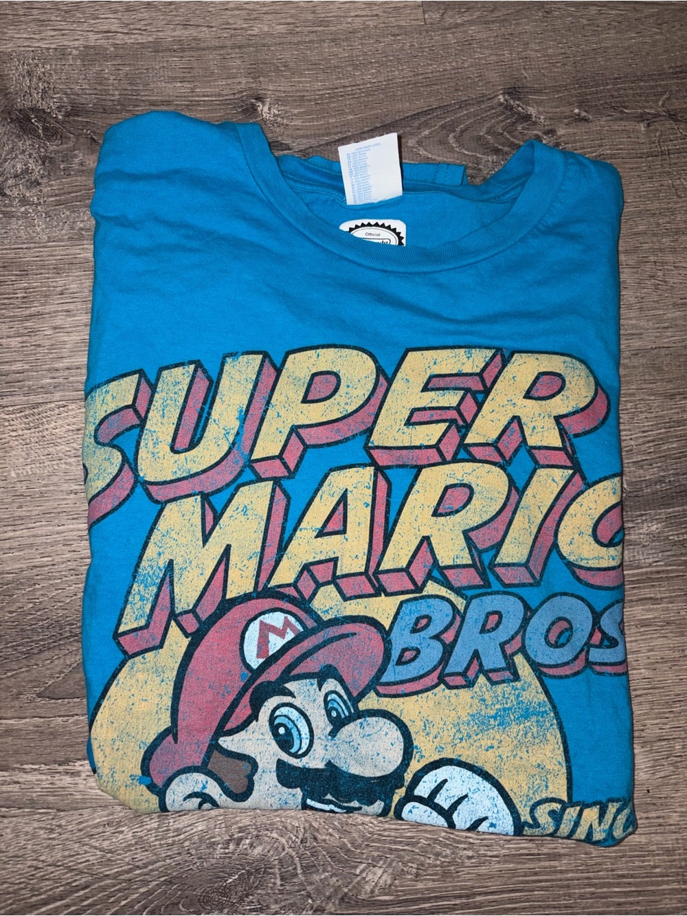 Nintendo Super Mario Bros Blue Graphic Tee
